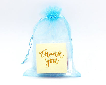 Personalized Thank you French Macarons for Guest (Light Blue) | Wedding Favors, Bridal Shower Favors, - Macaron CentraleSample (1 Set)