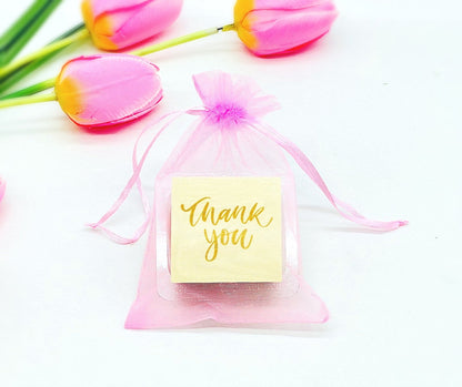 Personalized Thank you French Macarons for Guest (Pink Sheer) | Wedding Favors, Bridal Shower Favors, - Macaron CentraleWedding FavorSample (1 Set)