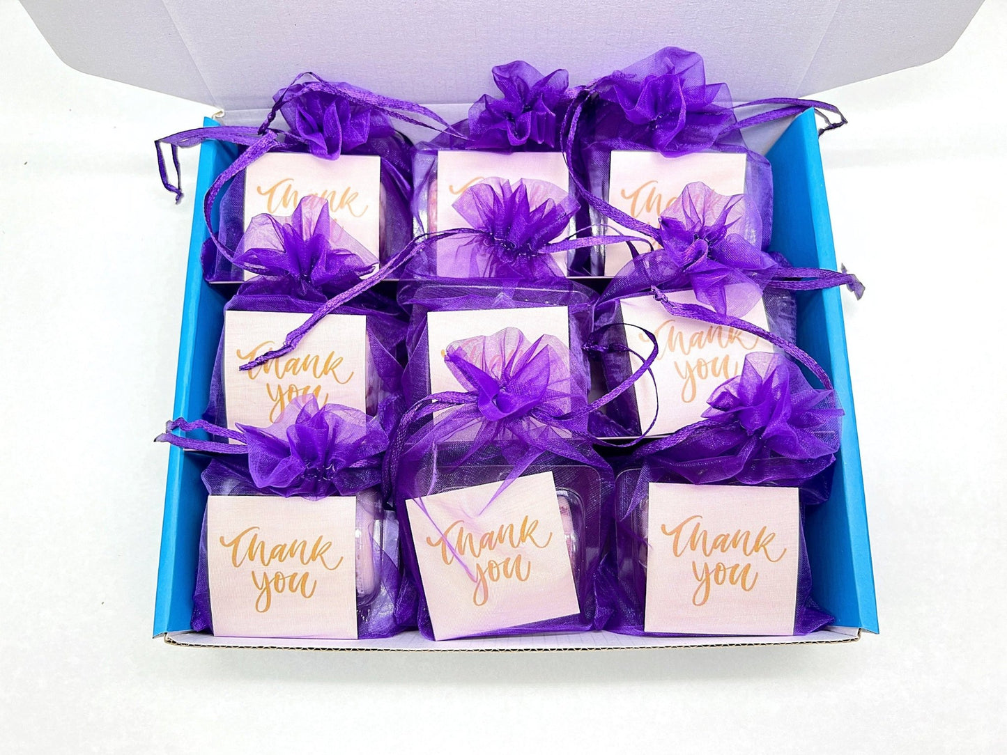 Personalized Thank you French Macarons for Guest (Purple) | Wedding Favors, Bridal Shower Favors, - Macaron CentraleWedding FavorSample (1 Set)