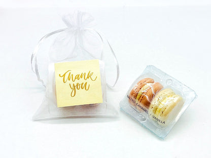 Personalized Thank you French Macarons for Guest (White Sheer) | Wedding Favors, Bridal Shower Favors, - Macaron CentraleWedding FavorSample (1 Set)