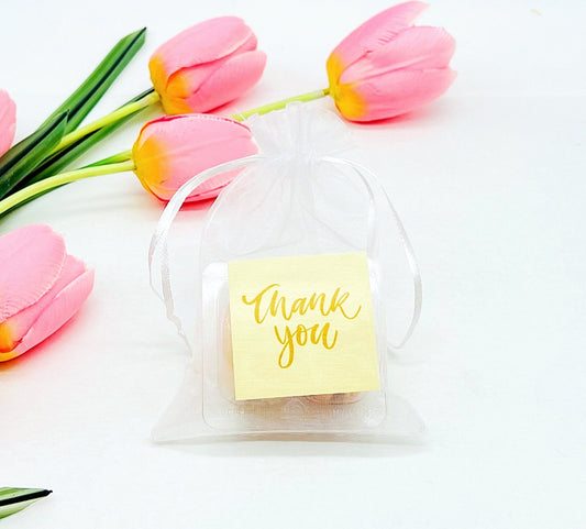 Personalized Thank you French Macarons for Guest (White Sheer) | Wedding Favors, Bridal Shower Favors, - Macaron CentraleWedding FavorSample (1 Set)