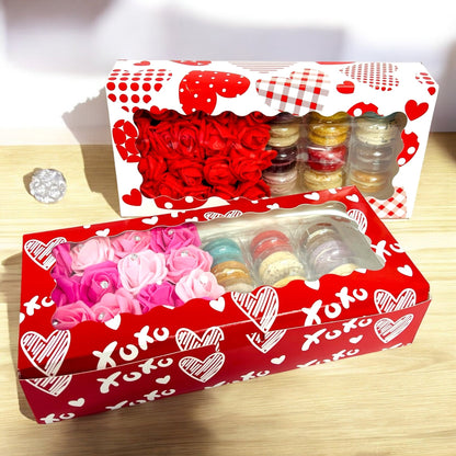 Personalized Valentine’s Gift Box – Custom Macarons & Rose Decor - Macaron CentraleValentine'sWith Pink Rose