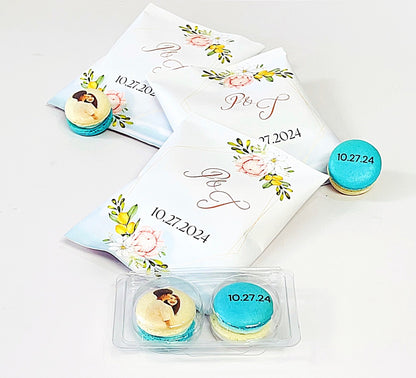 Personalized Wedding Favor Pouch with Custom Macarons | Party Favor 2 - Pack - Macaron CentraleWedding Favor6 Pouches (12 Macarons)