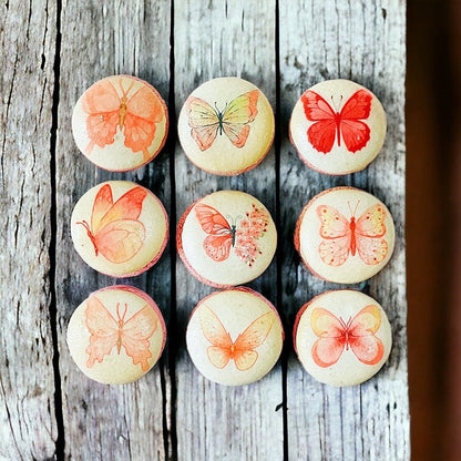 Pink Butterfly Bliss Macarons Packs of 6, 12, or 24 - Macaron Centrale6 Pack