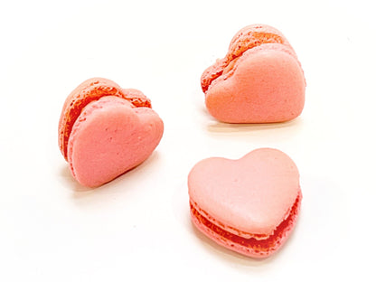 Pink Heart French Macarons | Ideal for Valentine's Day gifts, birthdays, weddings, anniversaries and more - Macaron CentraleDefault (Strawberry)12 Pack