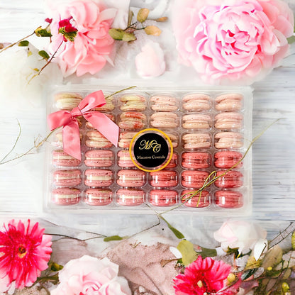 Pink Vibe: A Flavorful Quartet of French Macarons in One Set | 36 Pack - Macaron Centrale