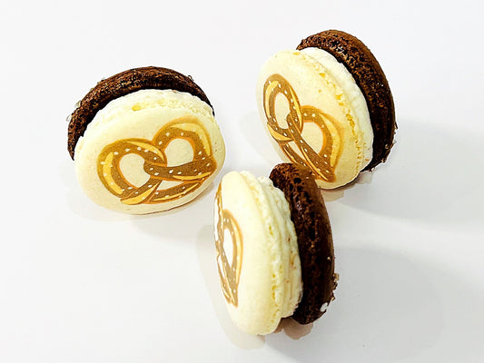 Pretzel Cream Macarons | Available in 6, 12 and 24 Pack - Macaron Centrale6 Pack