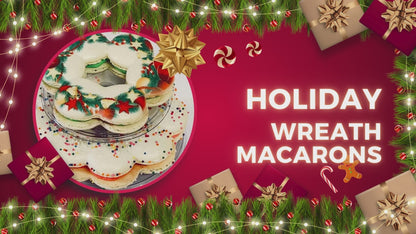 Gift-Ready Holiday Wreath Macaron Set – Two Tiers in a Clear Display Box