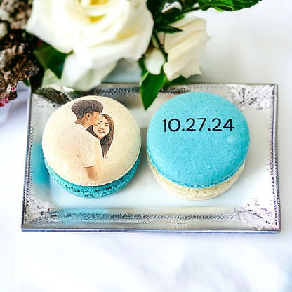 Personalized Wedding Favor Pouch with Custom Macarons | Party Favor 2-Pack