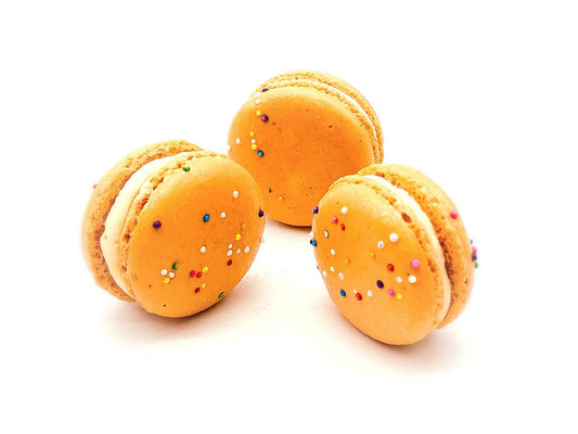 Pumpkin Birthday Macarons (6 Pack) | Ideal for celebratory events. - Macaron Centrale