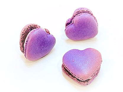 Purple Heart French Macarons | Ideal for Valentine's Day gifts, birthdays, weddings, anniversaries and more - Macaron CentraleDefault (Grape)12 Pack