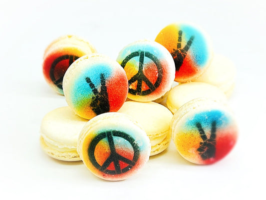 Rainbow Peace Vanilla French Macaron | Available in 6 , 12, 24 Pack - Macaron Centrale6 Pack