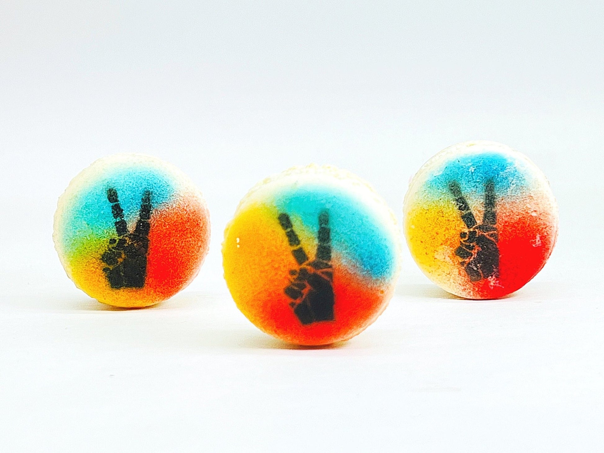 Rainbow Peace Vanilla French Macaron | Available in 6 , 12, 24 Pack - Macaron Centrale6 Pack