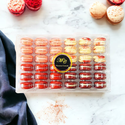 Red Vibe: A Flavorful Quartet of French Macarons in One Set | 36 Pack - Macaron Centrale