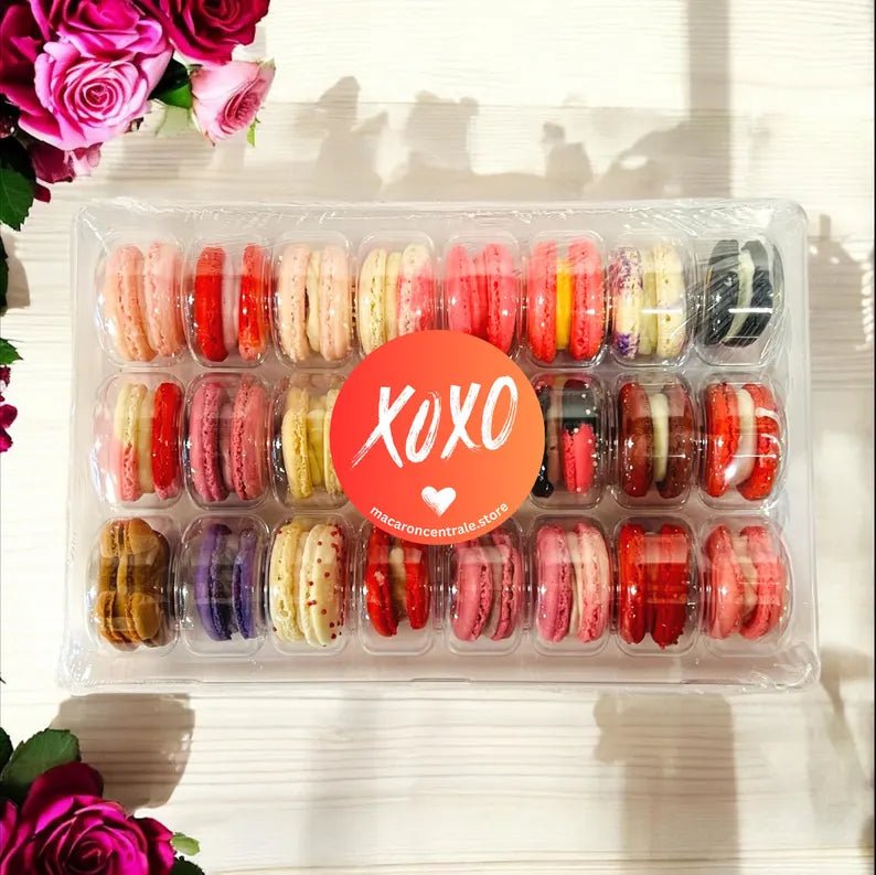 Romantic XOXO Surprise Me - 24 Pack Macarons - Macaron Centrale