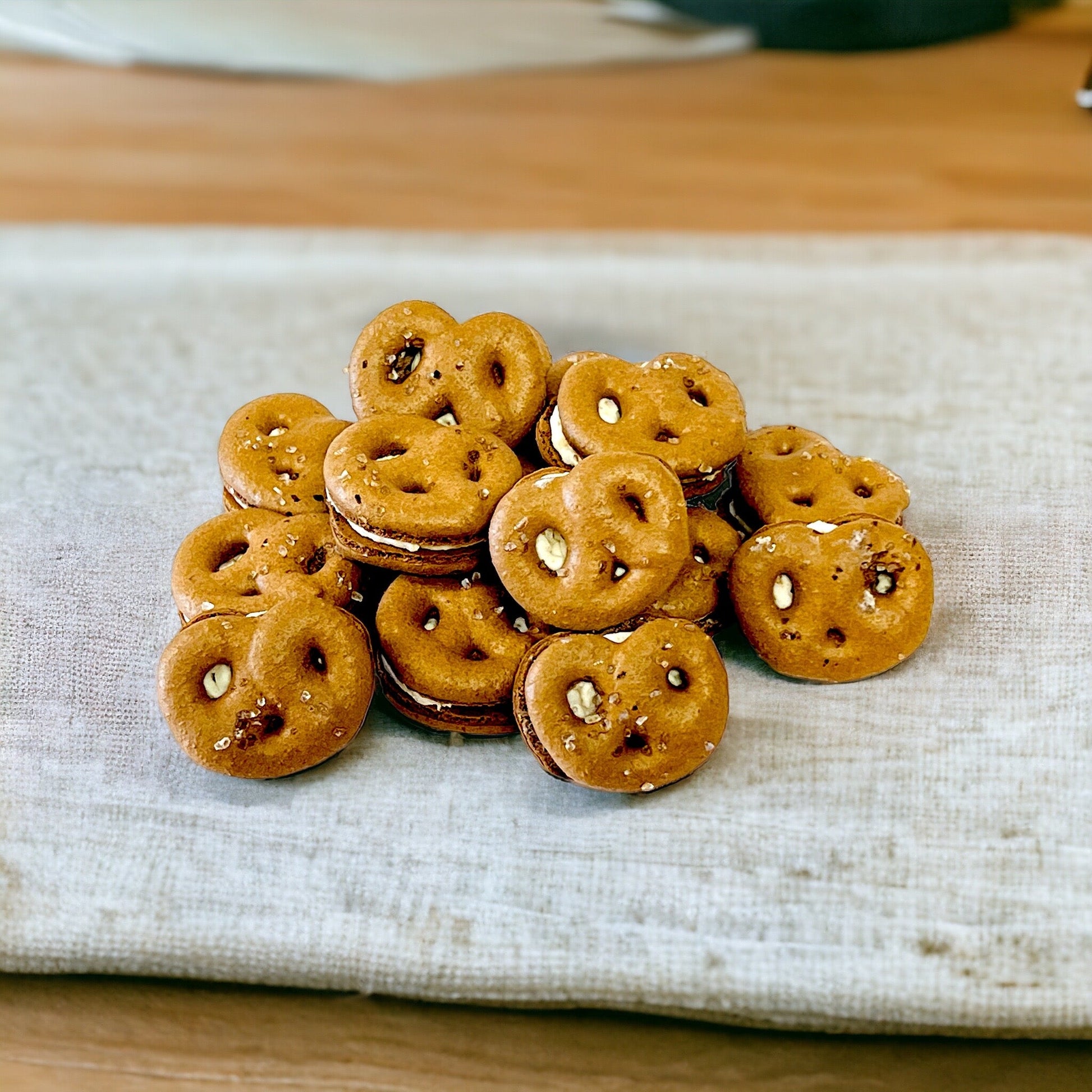 Salted Pretzel Macarons - Macaron Centrale6 pack