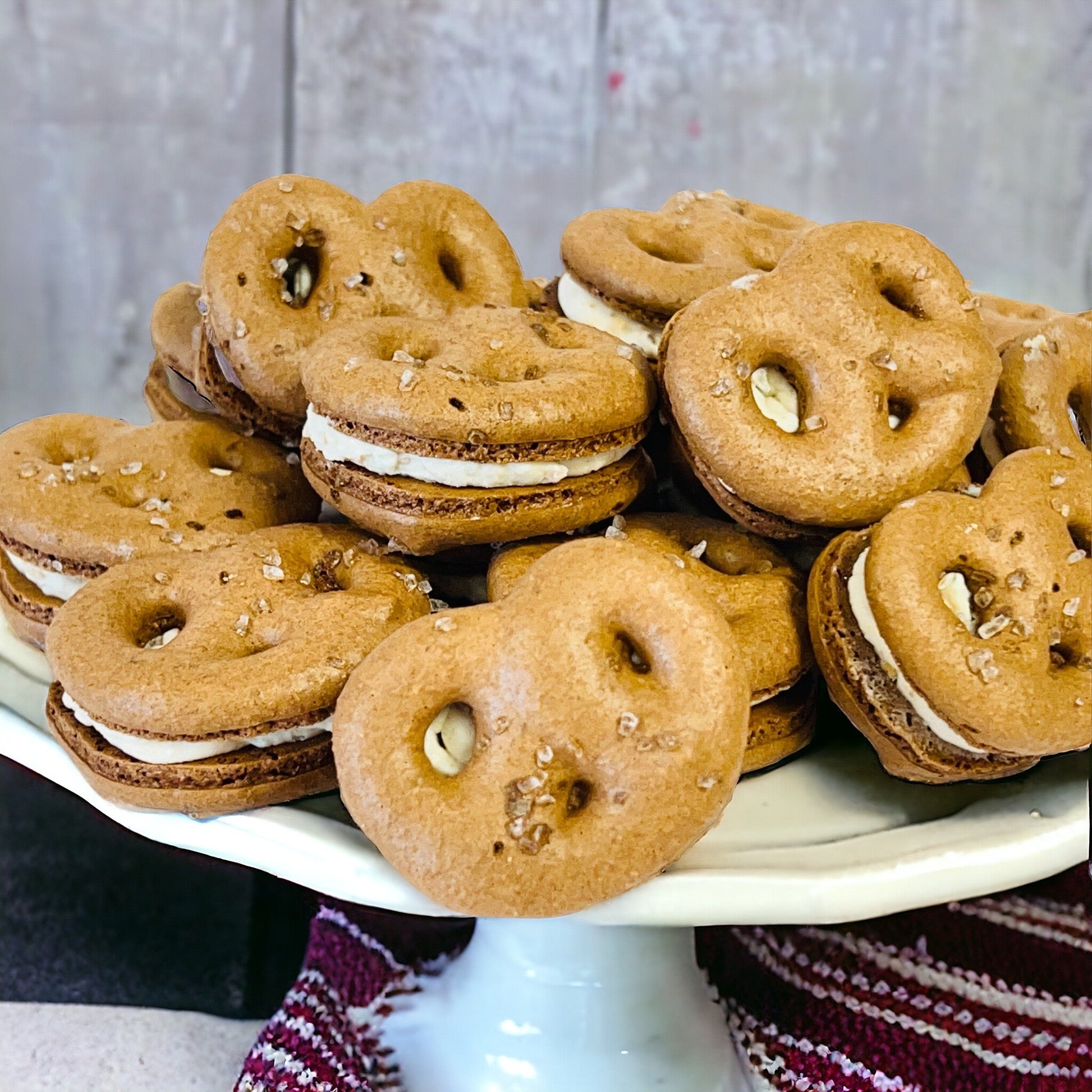 Salted Pretzel Macarons - Macaron Centrale6 pack