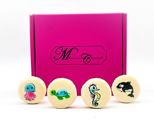 Sea Animals French Macaron Set | Available in 12 & 24 Pack - Macaron CentraleVanilla6 Pack