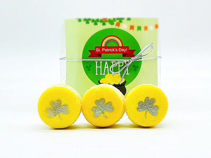 Silver Shamrock Banana Buttercream French Macaron Set | Perfect for upcoming St. Patrick's Day Celebration - Macaron Centrale6 Pack