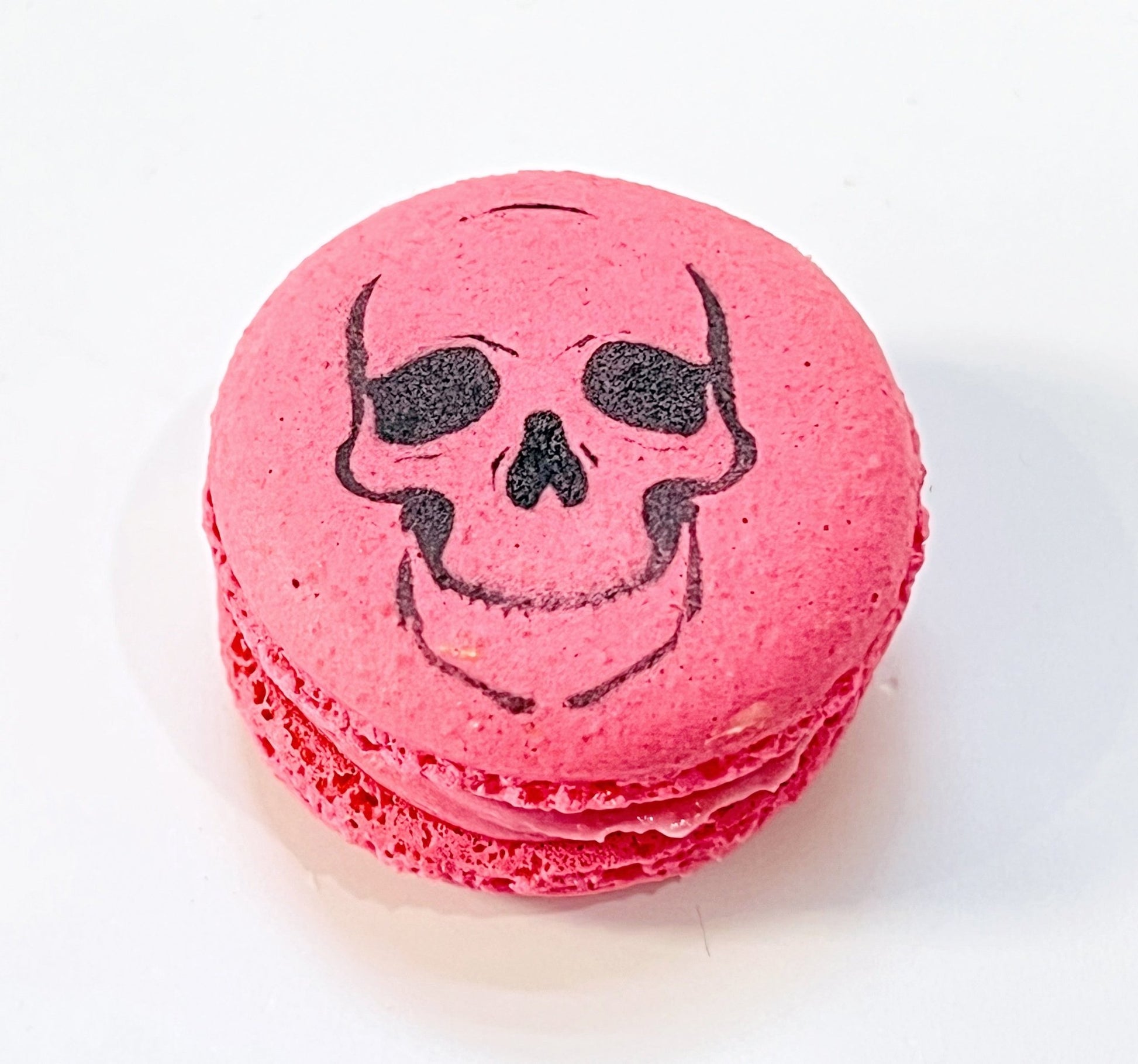 Skull French Macaron | Choose Your Favorite Flavors - Macaron Centrale6 PackRaspberry