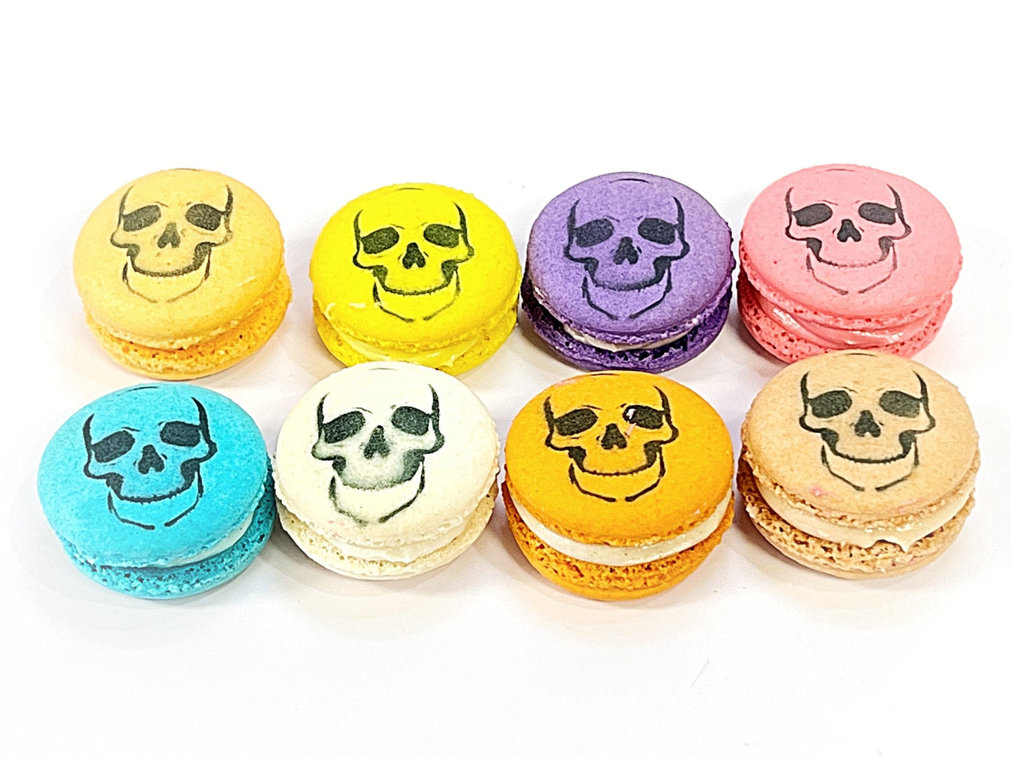 Skull French Macaron | Choose Your Favorite Flavors - Macaron Centrale6 PackRaspberry