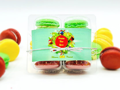Special Holiday French Macaron Collection | 6 Pack Red - Green - Gold Set | Happy New Year - Macaron Centrale