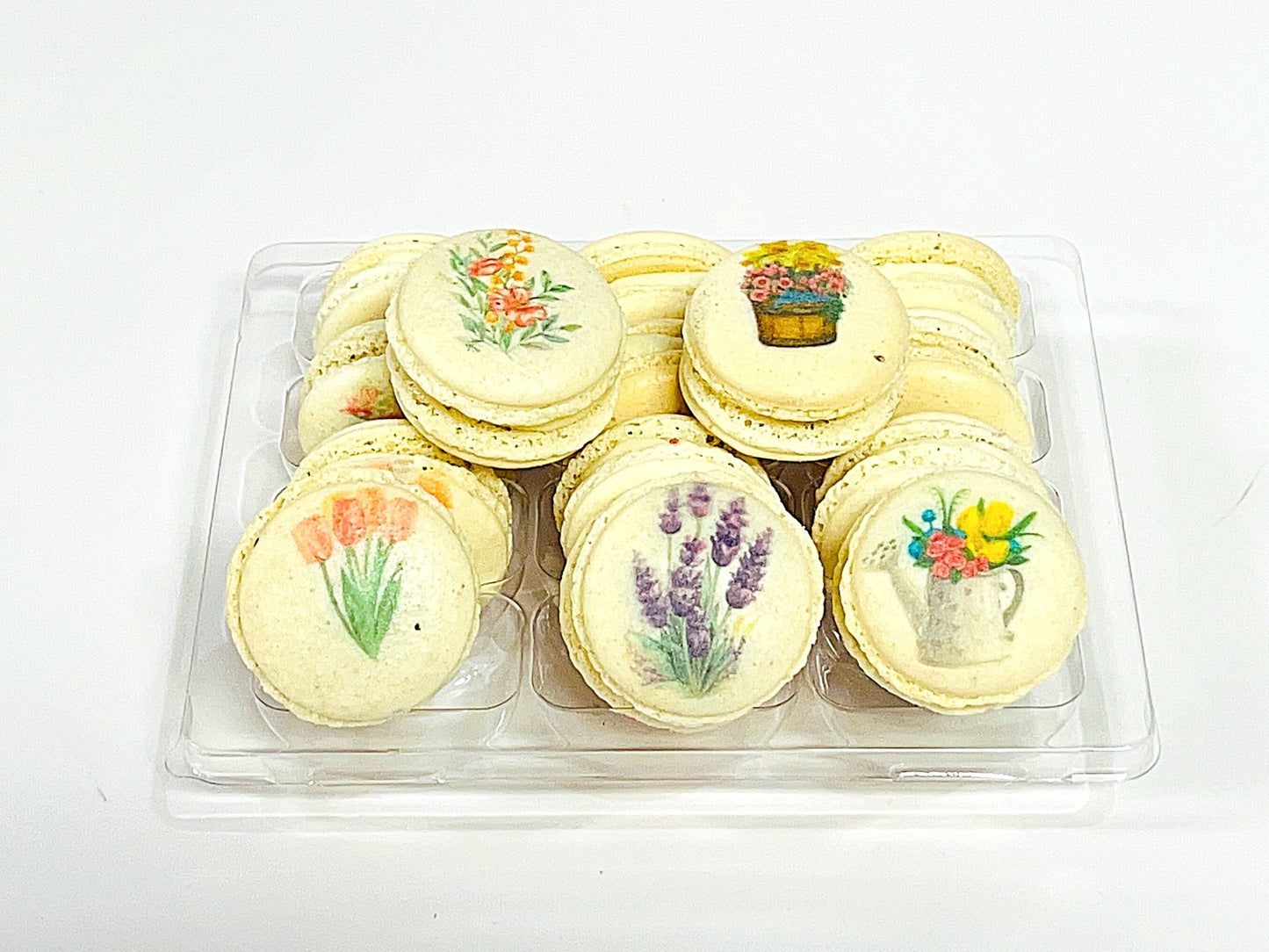 Spring Blossom Macarons: Customizable Delights in Packs of 6, 12, or 24 - Macaron Centrale6 Pack