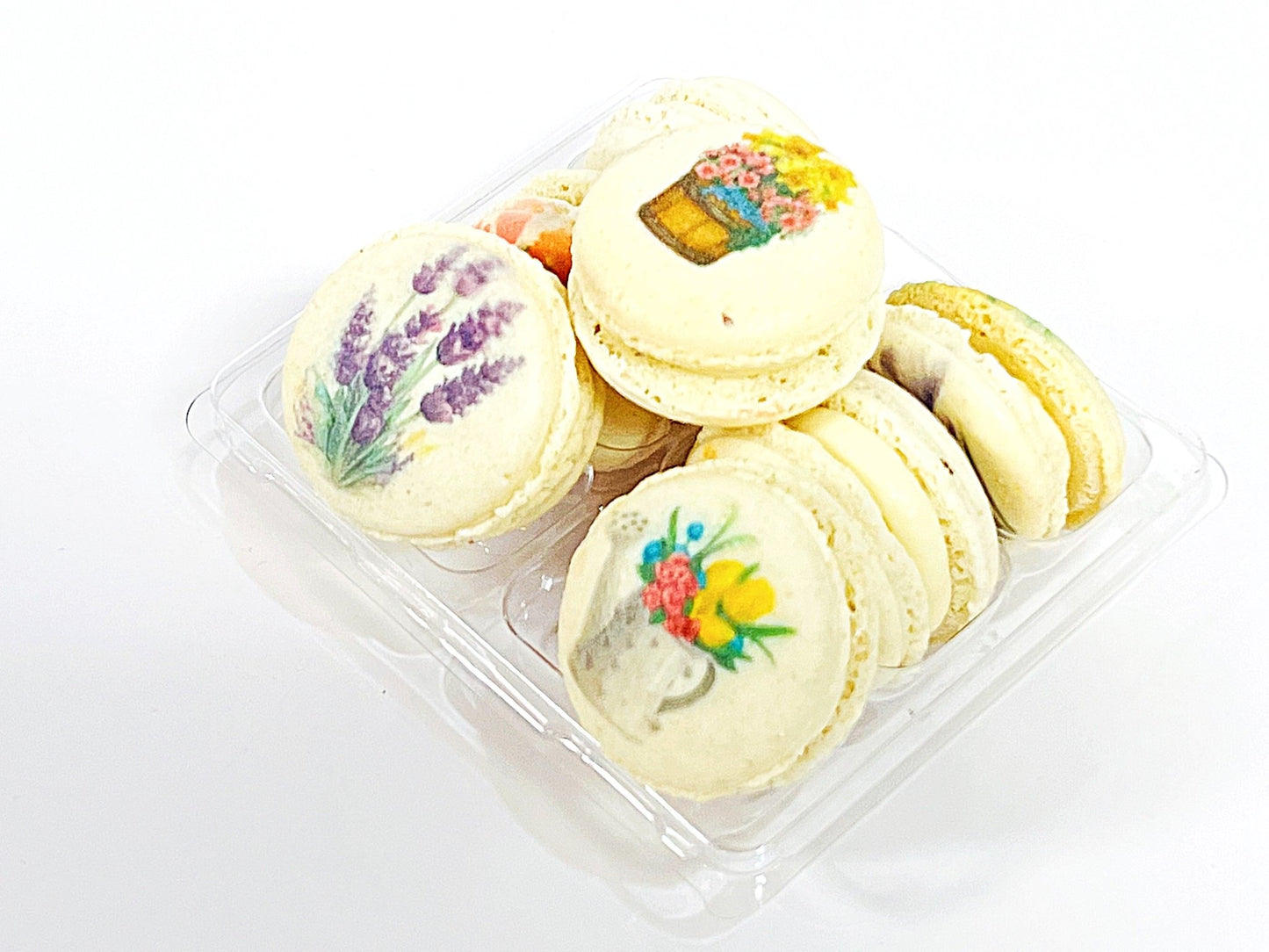 Spring Blossom Macarons: Customizable Delights in Packs of 6, 12, or 24 - Macaron Centrale6 Pack