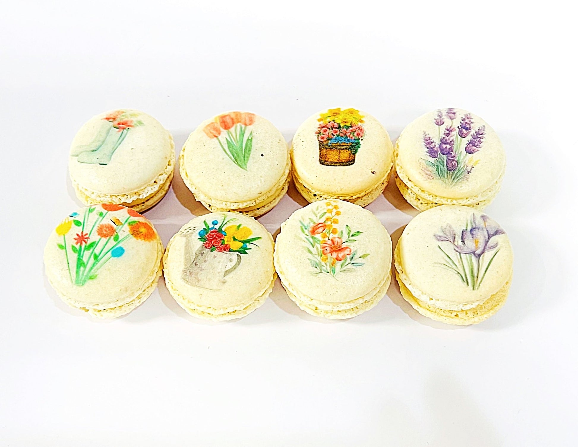 Spring Blossom Macarons: Customizable Delights in Packs of 6, 12, or 24 - Macaron Centrale6 Pack