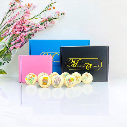 Spring Blossom Macarons: Customizable Delights in Packs of 6, 12, or 24 - Macaron Centrale6 Pack