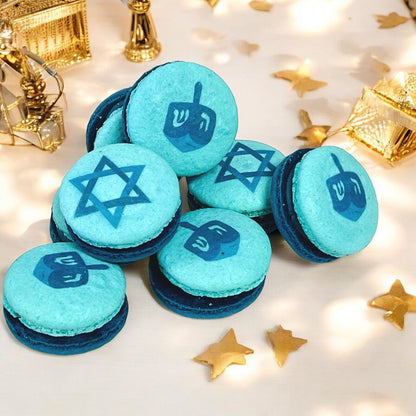 Star of David & Dreidel Vegan Macarons - Macaron Centrale12 Pack