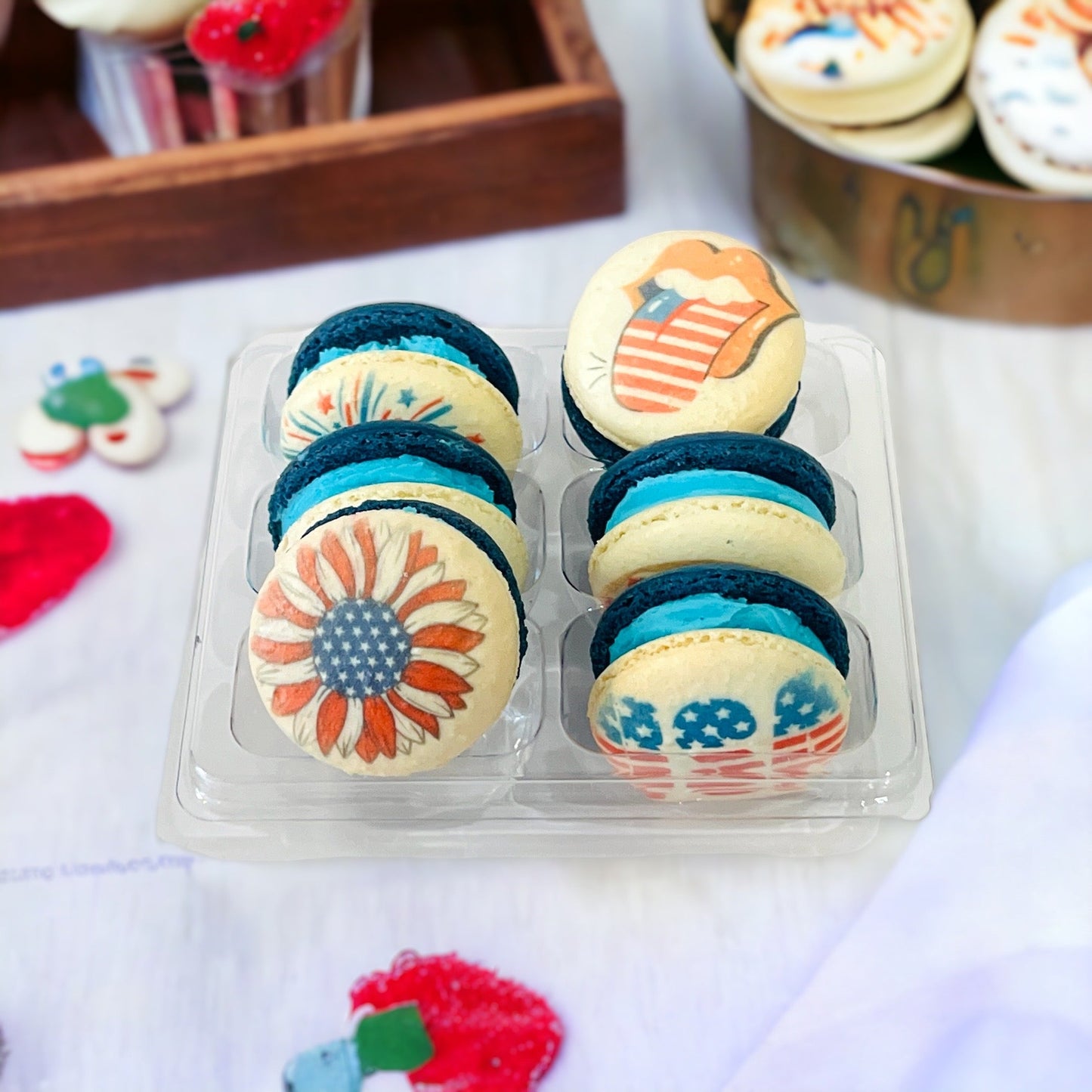 Stars, Stripes, and Sweets: Patriotic Macaron Collection - Macaron Centrale6 Pack