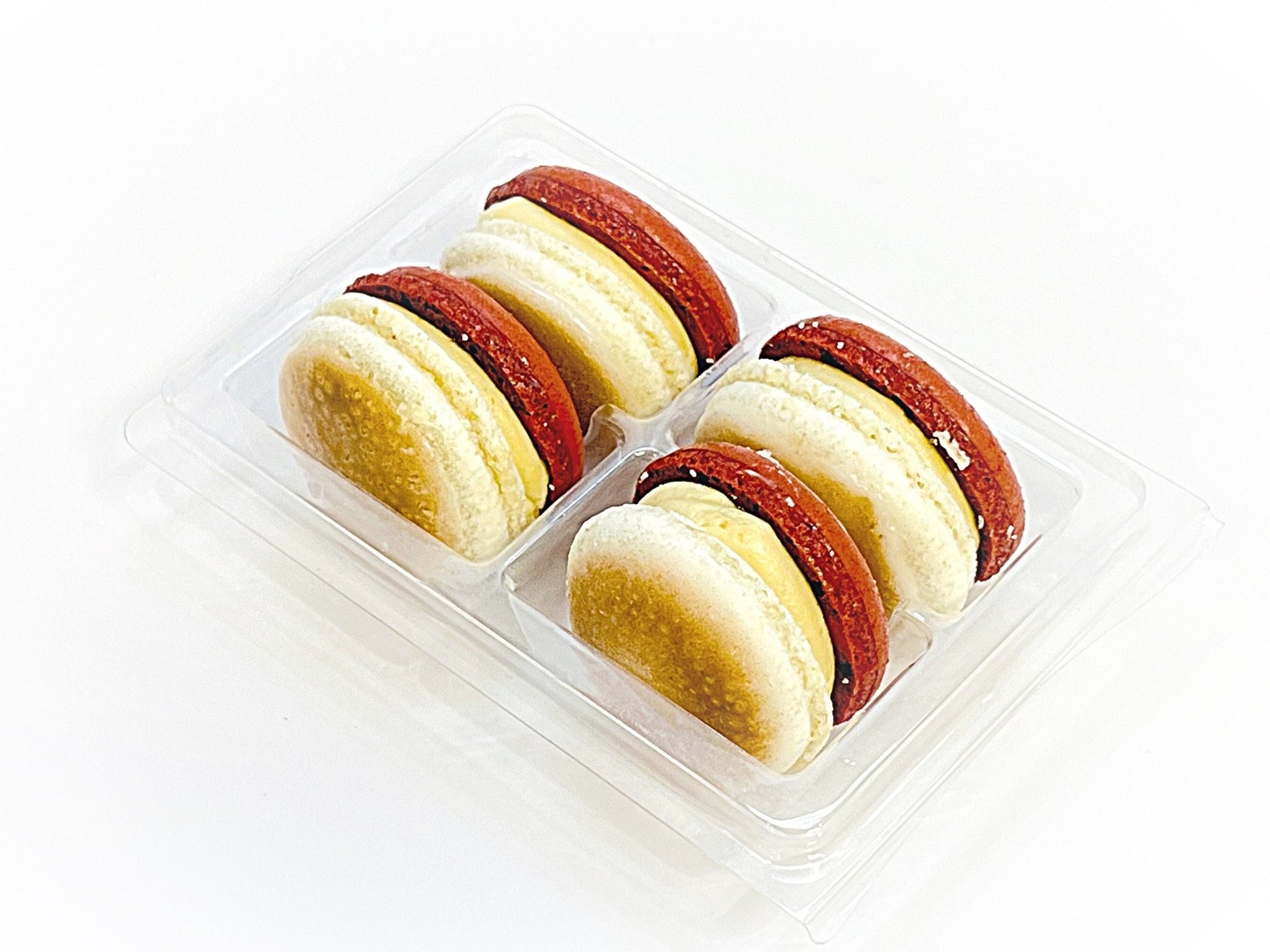 Strawberry Crème Brûlée Vegan Macarons - Macaron Centrale4 Pack