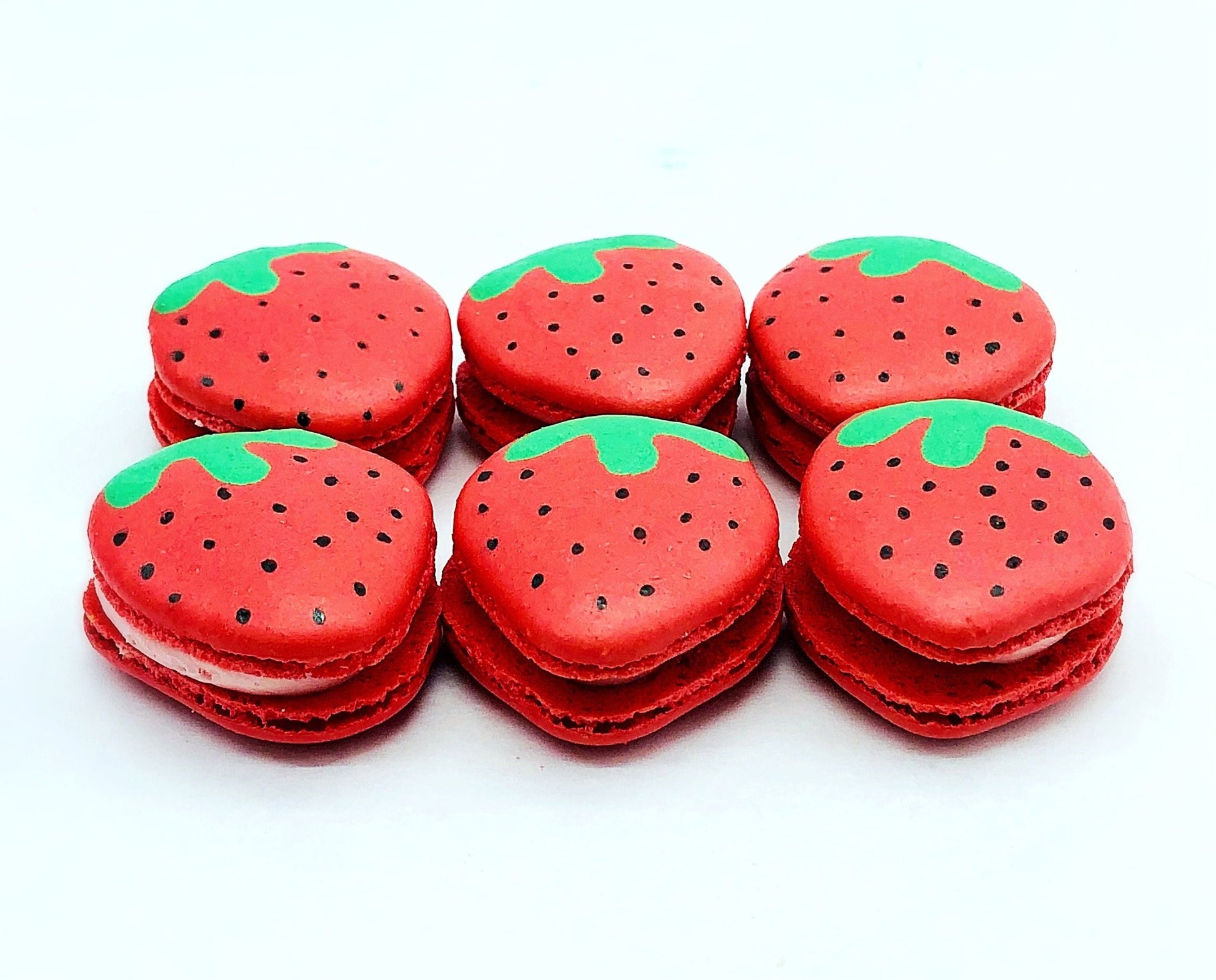 Strawberry Macarons | Handmade & Free Shipping - Macaron Centrale10 Pack