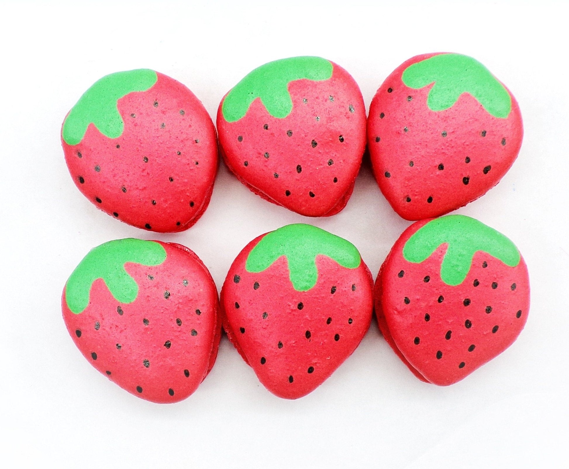 Strawberry Macarons | Handmade & Free Shipping - Macaron Centrale10 Pack