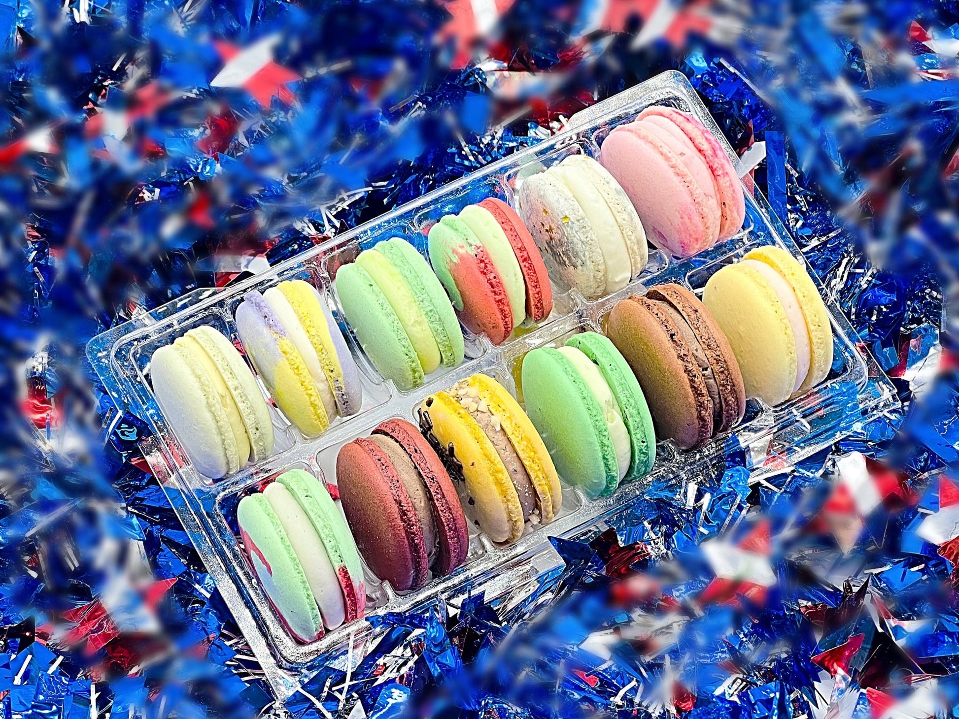 Surprise Me! 12 Pack Vegan French Macarons Set | , Dairy Free | 12 Different Flavors of Fun! - Macaron Centrale