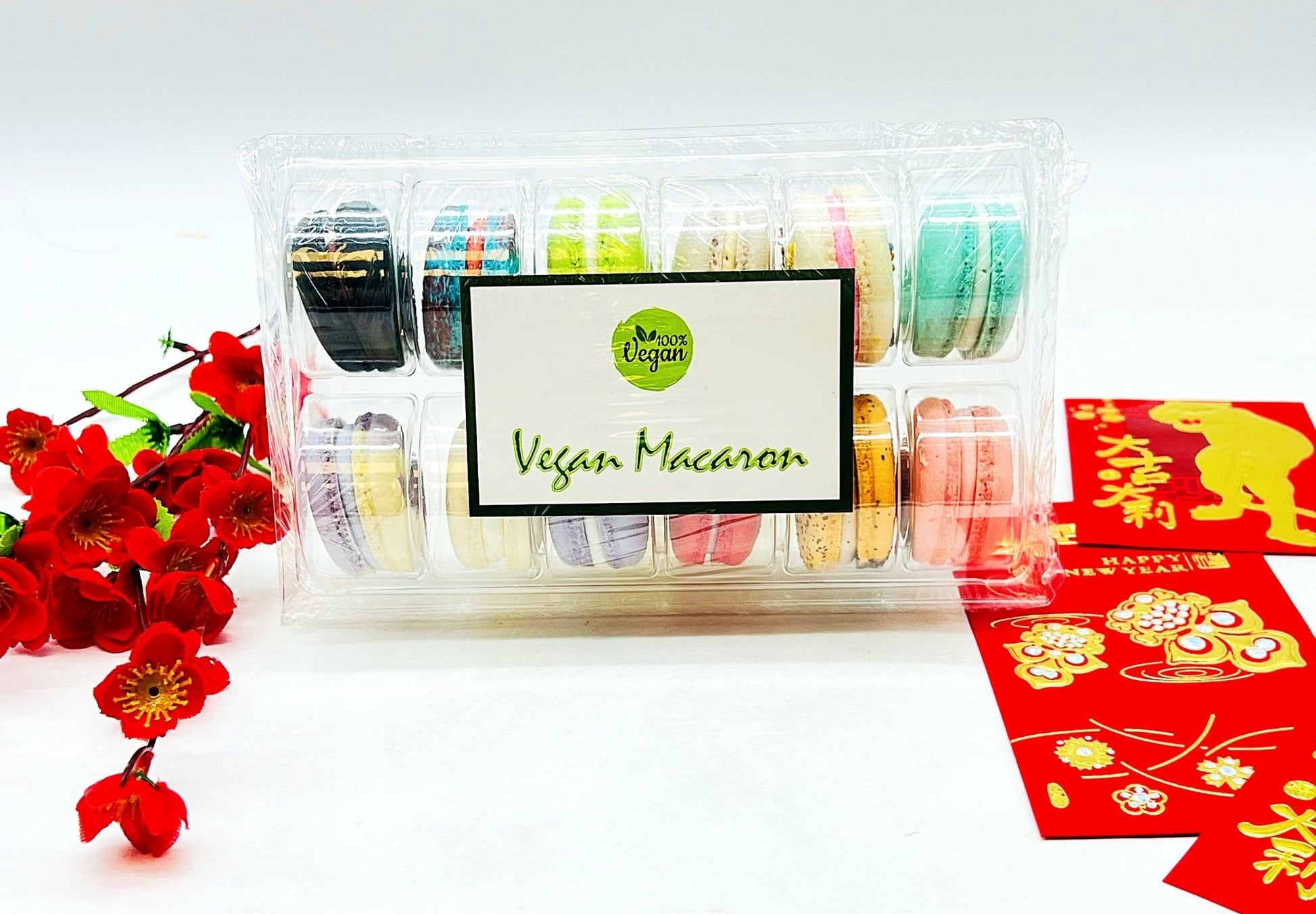 Surprise Me! 12 Pack Vegan French Macarons Set | , Dairy Free | 12 Different Flavors of Fun! - Macaron Centrale