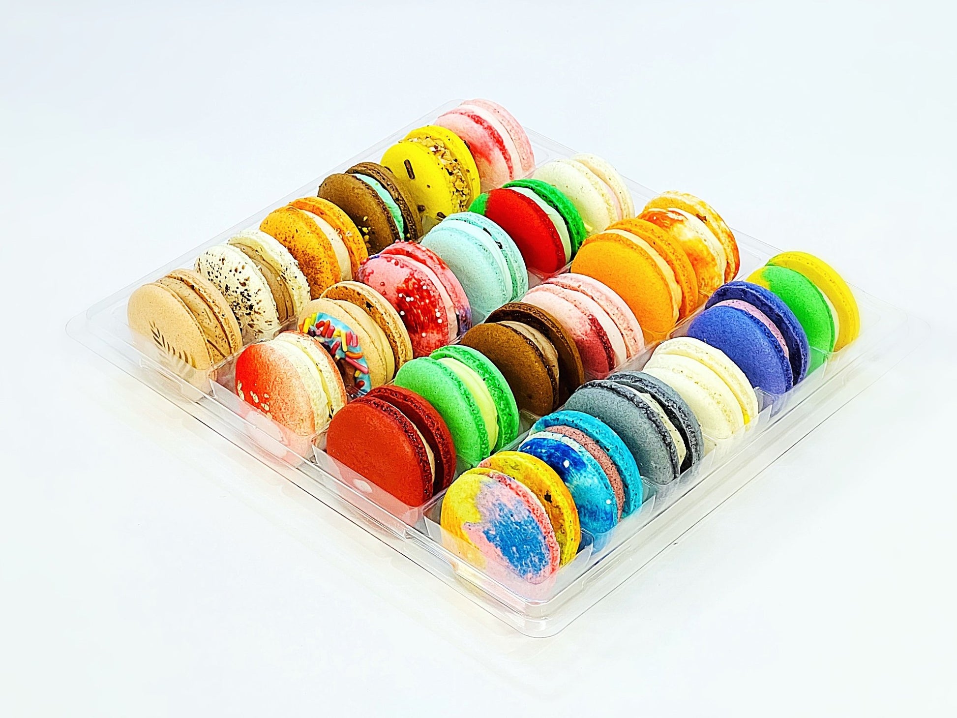 Surprise Me! 24 Pack Vegan French Macarons Set | , Dairy Free | 24 Different Flavors of Fun! | Complimentary Gift Box Available - Macaron CentraleStandard Package