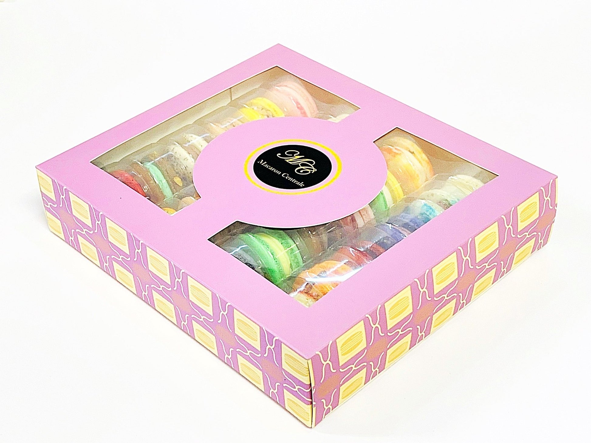 Surprise Me! 24 Pack Vegan French Macarons Set | , Dairy Free | 24 Different Flavors of Fun! | Complimentary Gift Box Available - Macaron CentraleStandard Package