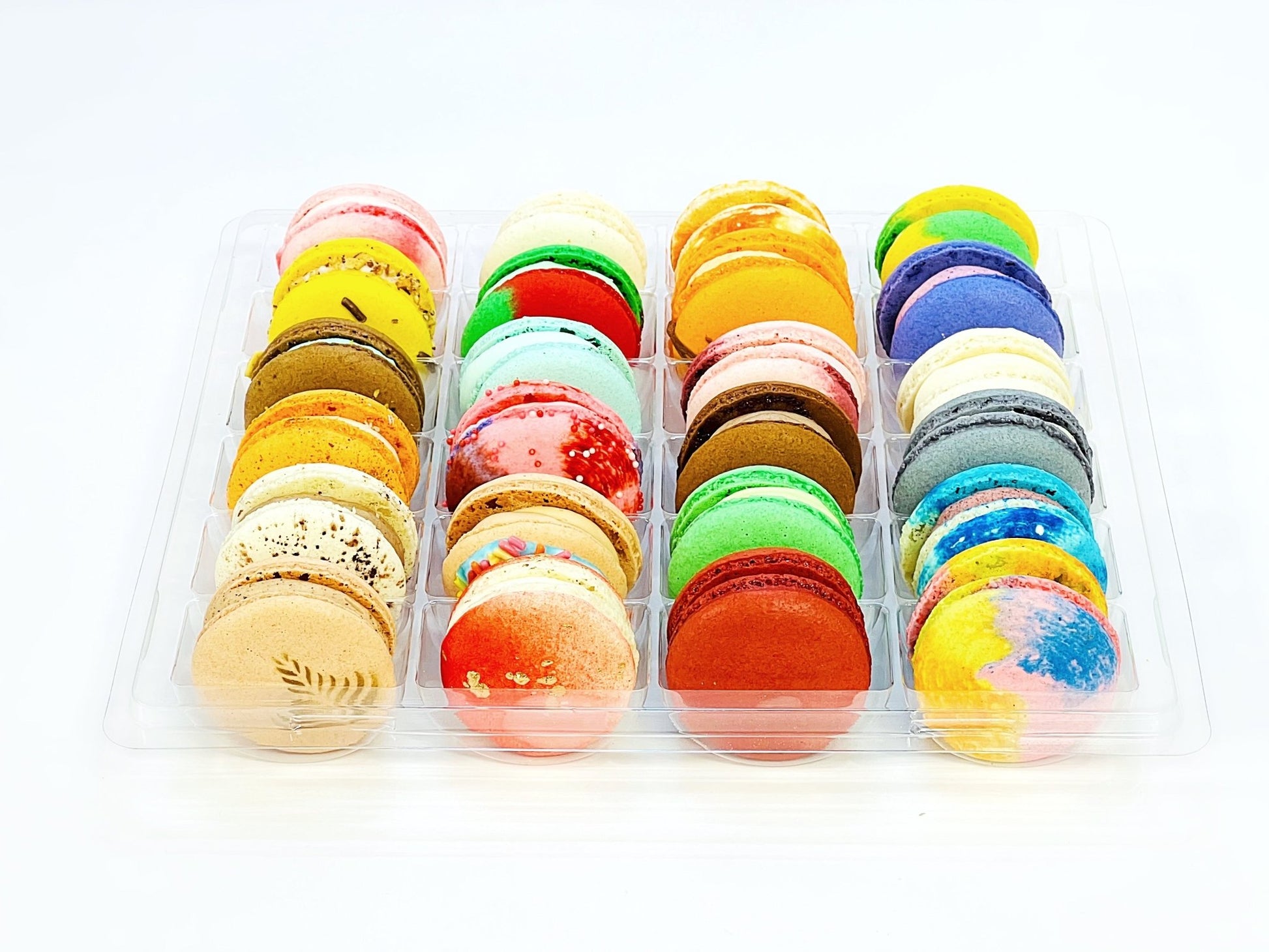 Surprise Me! 24 Pack Vegan French Macarons Set | , Dairy Free | 24 Different Flavors of Fun! | Complimentary Gift Box Available - Macaron CentraleStandard Package