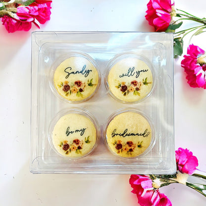 Sweet Sentiments: Personalized 'Will You Be My Bridesmaid?' Macaron Set - Macaron CentraleWedding Favor1 Set