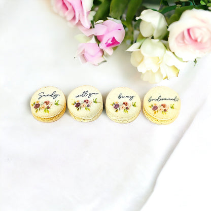 Sweet Sentiments: Personalized 'Will You Be My Bridesmaid?' Macaron Set - Macaron CentraleWedding Favor1 Set