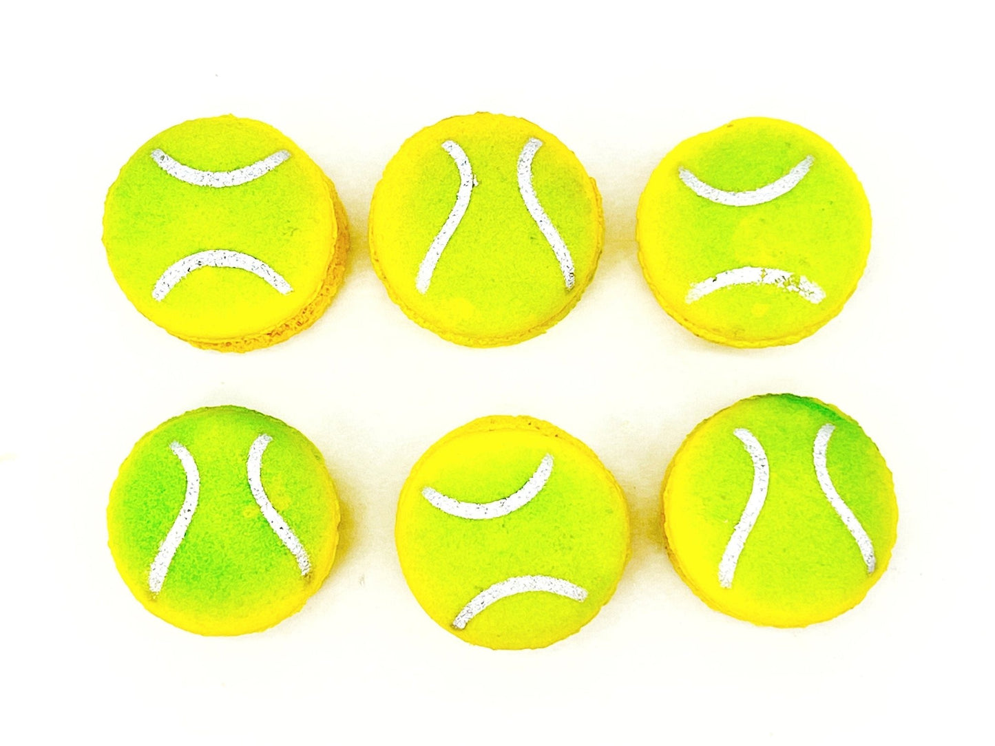 Tennis Ball French Macarons | Available in 12 and 24 Pack - Macaron Centrale6 pack