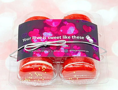 The Love Potion Macarons Value Pack | Raspberry, Vanilla Milk Jam and Red Rainbow - Macaron Centrale