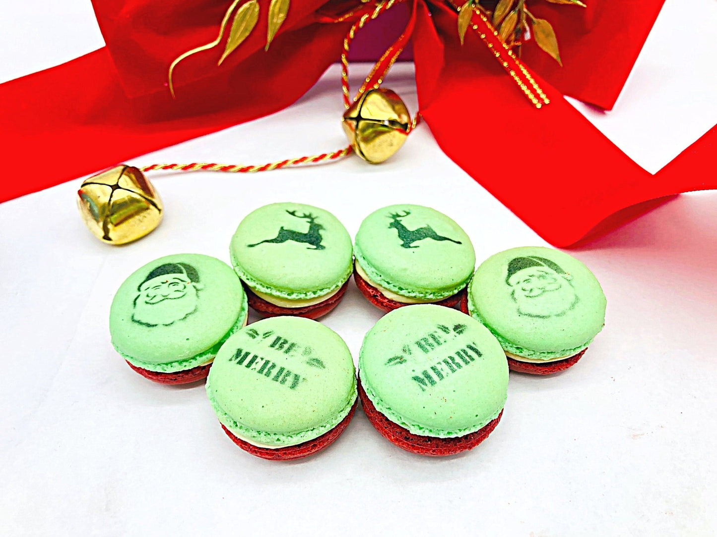 The Santa Clause Apple Caramel French Macarons - Macaron Centrale6 pack