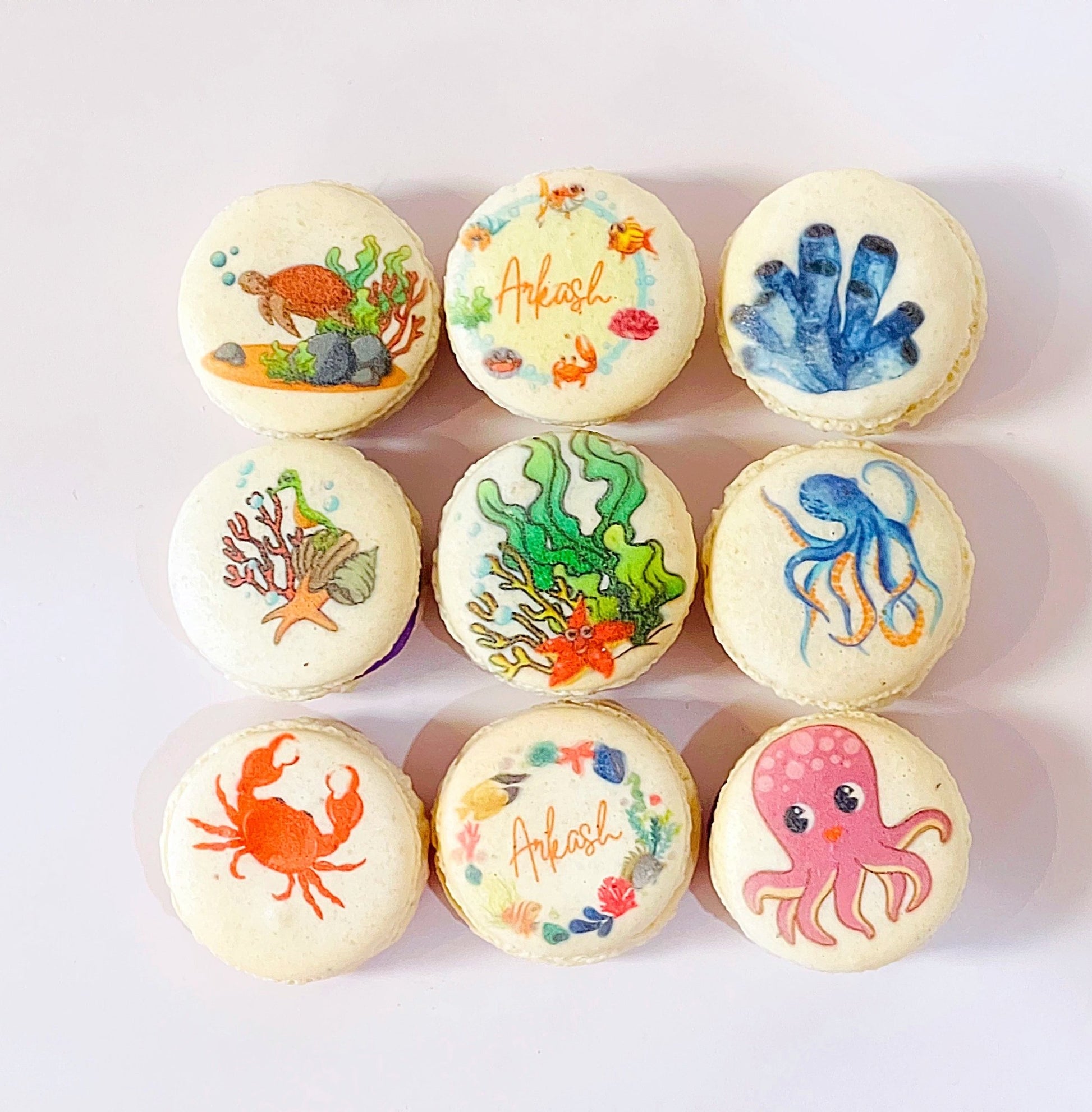 Under the Sea French Macaron Set | Available in 6, 12 and 24 Pack - Macaron Centrale6 Pack