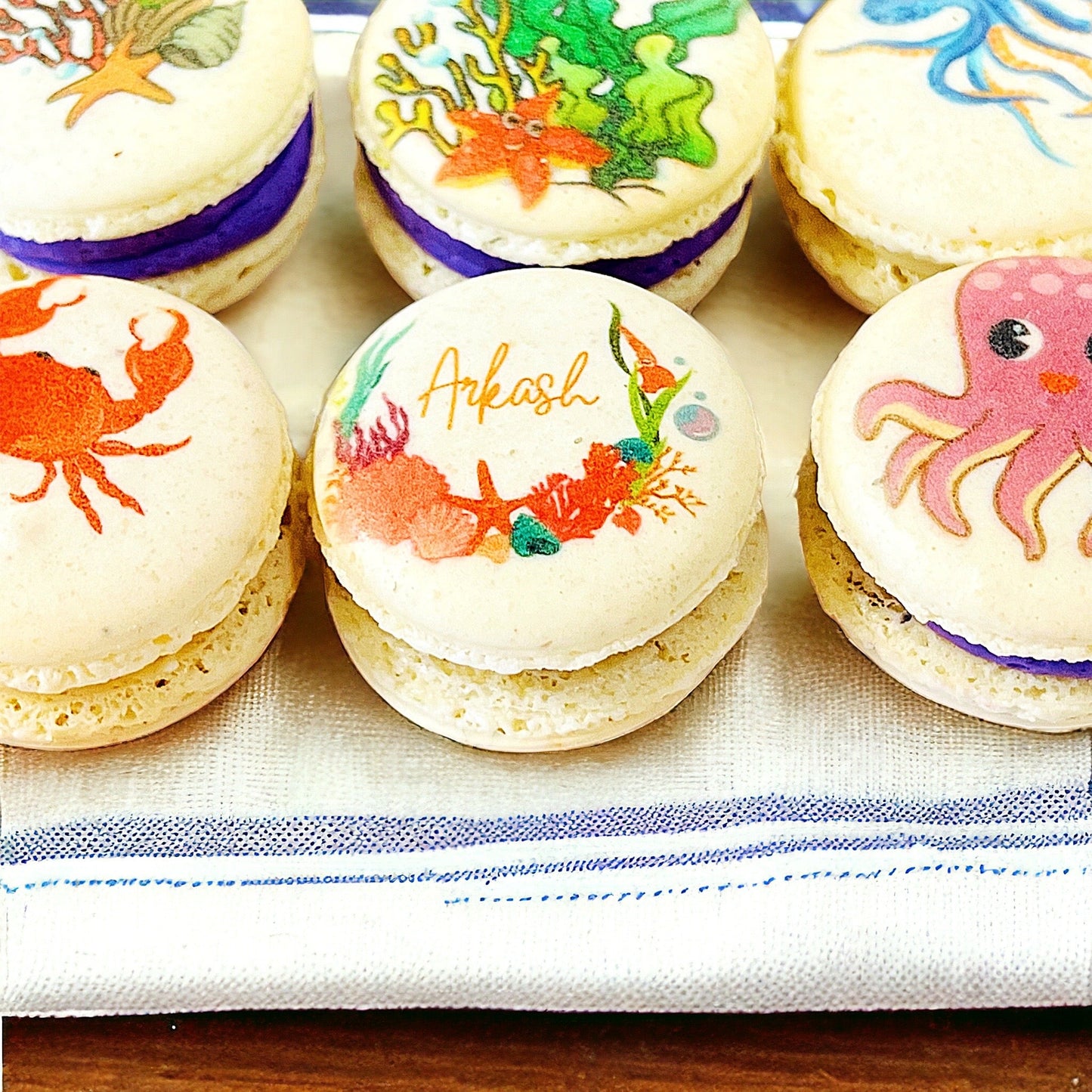 Under the Sea French Macaron Set | Available in 6, 12 and 24 Pack - Macaron Centrale6 Pack