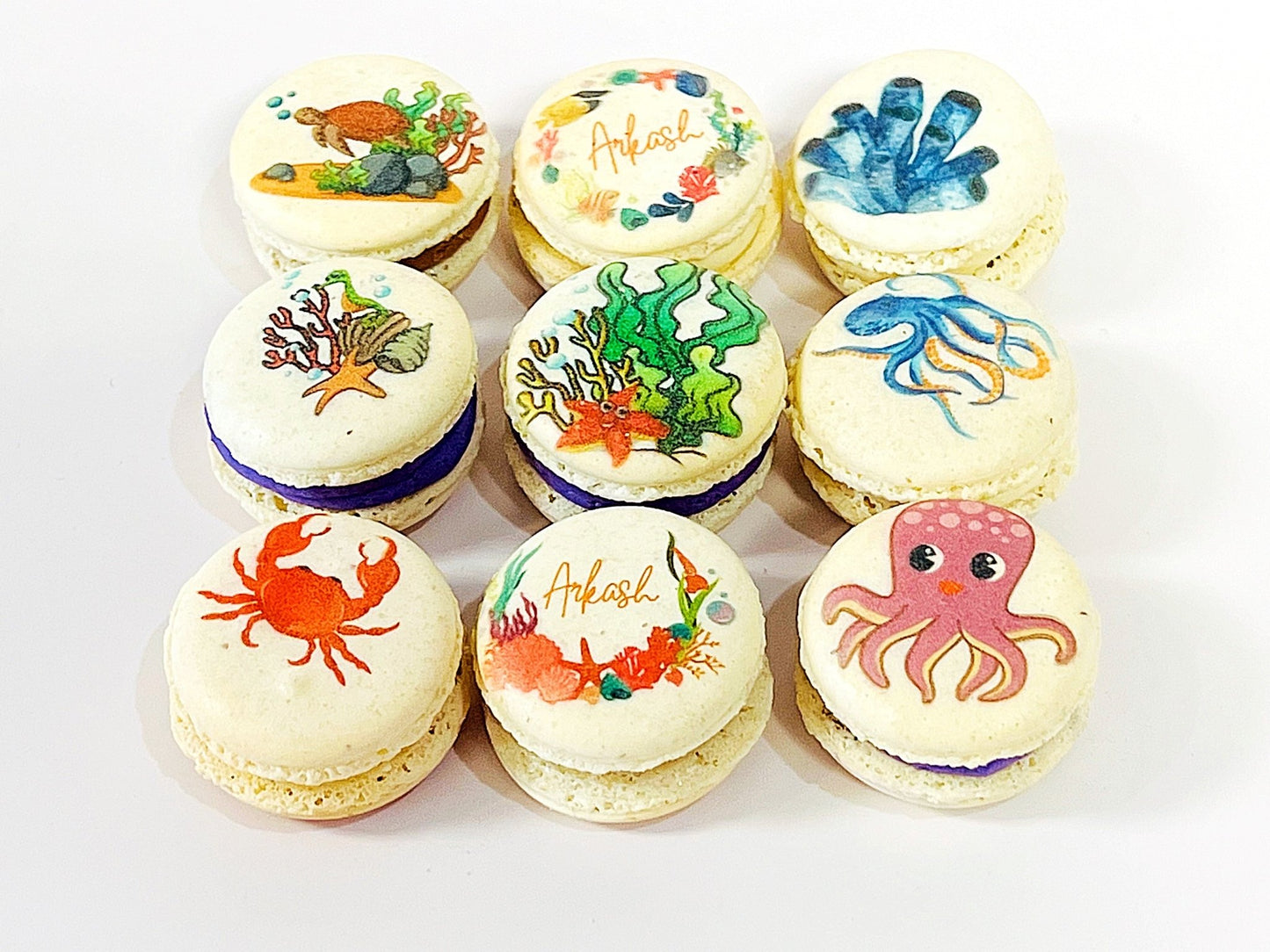 Under the Sea French Macaron Set | Available in 6, 12 and 24 Pack - Macaron Centrale6 Pack