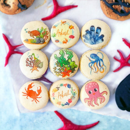 Under the Sea French Macaron Set | Available in 6, 12 and 24 Pack - Macaron Centrale6 Pack