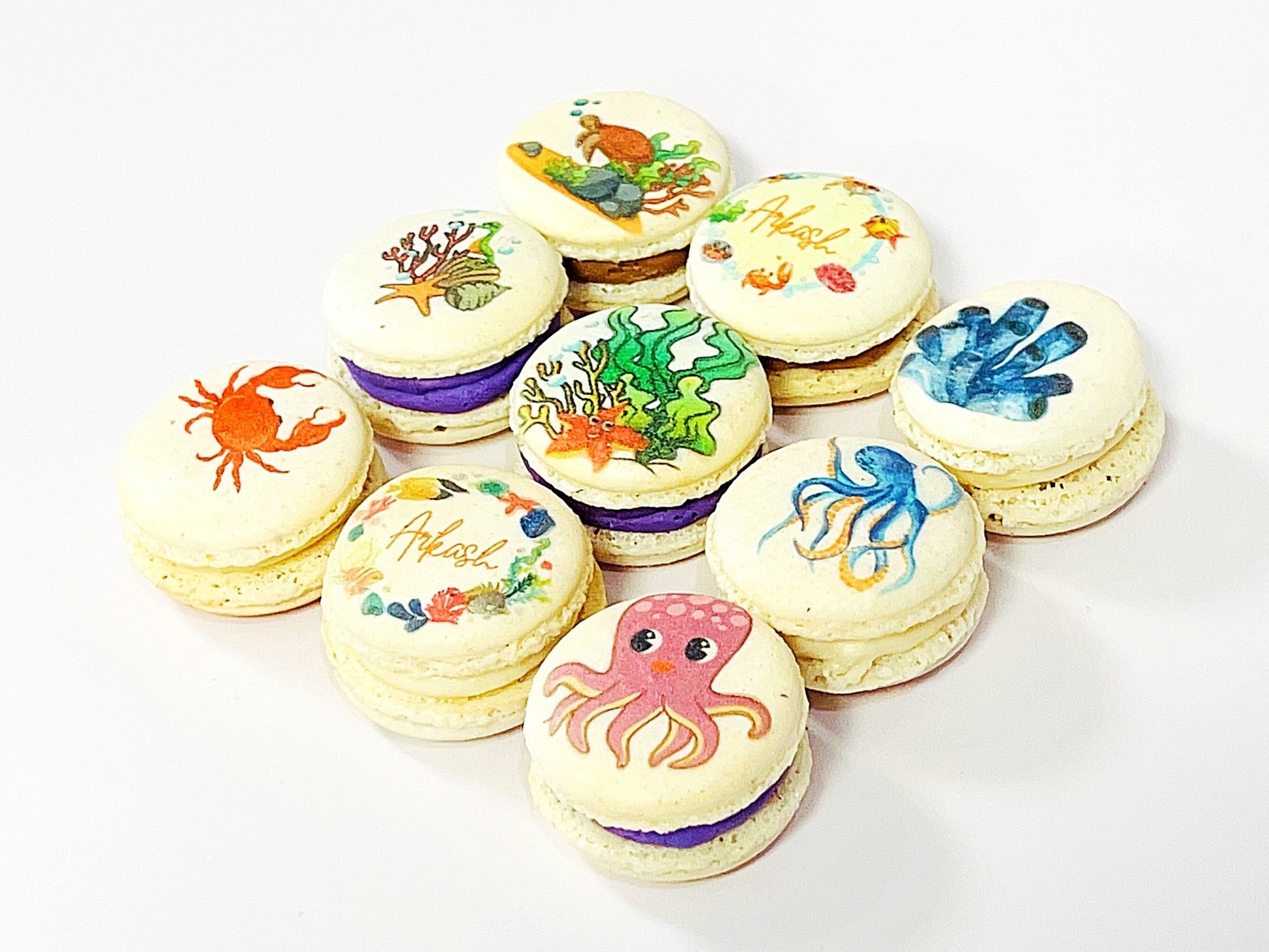 Under the Sea French Macaron Set | Available in 6, 12 and 24 Pack - Macaron Centrale6 Pack